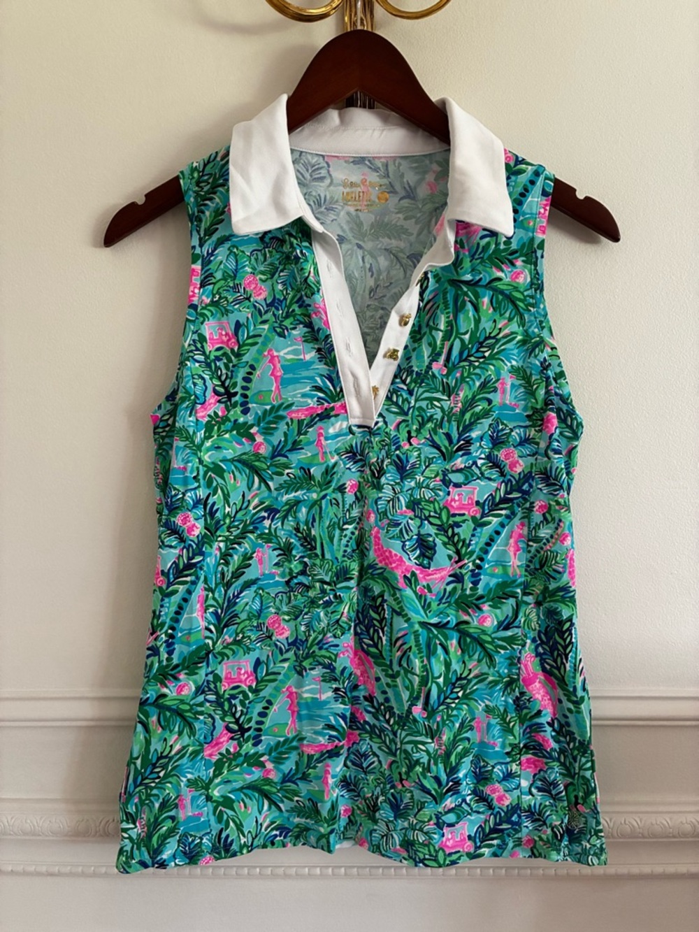 Lilly Pulitzer Gold Luxletic Top